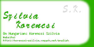 szilvia korencsi business card